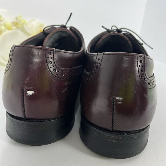Hanover Mens Wingtip Dress Shoes size 11 Burgundy - Picture 5 of 16